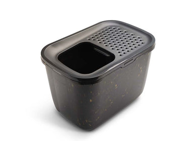 Savic Hop In Top-Enter Cat Litter Tray Marble - Black/Gold